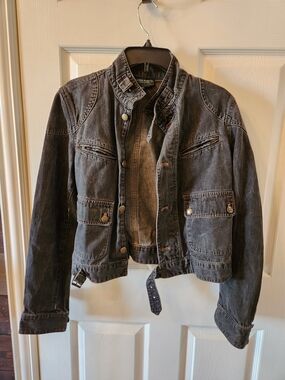 Lauren Jeans Co. Ralph Lauren Utility Gorpcore Indie Grey Wash Denim Jacket, L